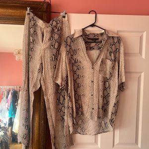 Zara Snakeskin Pant Set